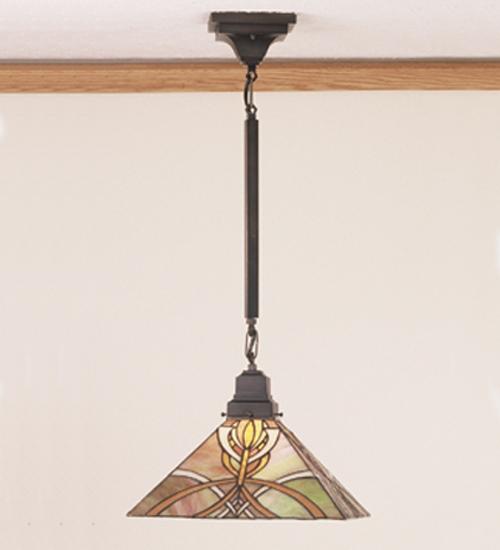 13"Sq Glasgow Bungalow Pendant.609