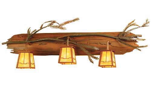 38" Wide Pine Branch Valley View 3 LT Vanity Light