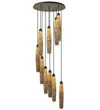 Meyda White 112057 - 48"W Checkers 10 LT Cascading Pendant