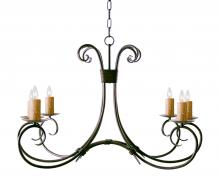 Meyda White 115240 - 36" Long Elon 6 Light Oblong Chandelier