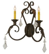 Meyda White 116398 - 19"W Josephine 2 LT Wall Sconce