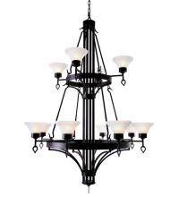 Meyda White 116425 - 48" Wide Savino 12 Light Two Tier Chandelier