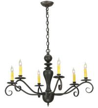 Meyda White 127878 - 33" Wide Emory 6 Light Chandelier