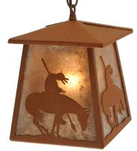 Meyda White 129681 - 7"Sq Trails End Lantern Pendant