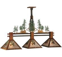 Meyda White 130714 - 45"L Winter Pine Tall Pines 3 LT Island Pendant