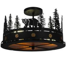 Meyda White 134785 - 16" Wide Bear at Dusk Flushmount