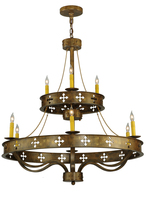 Meyda White 137956 - 37.5"W Byzantine 9 LT Two Tier Chandelier