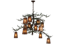 Meyda White 141512 - 54"W Pine Branch Valley View 12 LT Chandelier