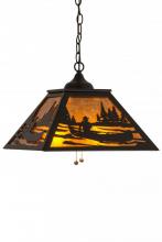 Meyda White 143643 - 16"Sq Canoe Tall Pines Pendant