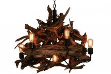 Meyda White 144371 - 30" Wide Driftwood 7 Light Chandelier