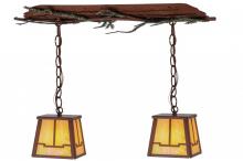 Meyda White 144412 - 26" Long Pine Branch Valley View 2 Light Island Pendant