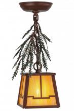 Meyda White 145280 - 5.5"Sq Pine Branch Valley View Mini Pendant