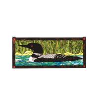 Meyda White 14625 - 40"W X 17"H Loon Stained Glass Window