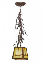 Meyda White 149184 - 5.5"Sq Pine Branch Valley View Mini Pendant