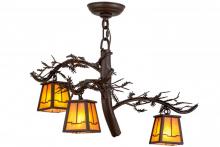 Meyda White 158070 - 24"W Pine Branch Valley View 3 LT Chandelier