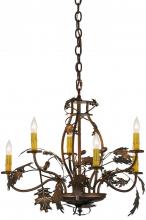 Meyda White 158572 - 28"W Oak Leaf & Acorn 6 LT Chandelier