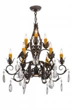 Meyda White 162815 - 26"W New Country French 9 LT Chandelier