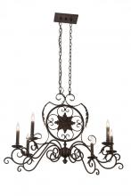 Meyda White 166498 - 36"L Christabel 6 LT Oblong Chandelier