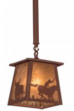 Meyda White 169617 - 7"Sq Cowboy & Steer Pendant