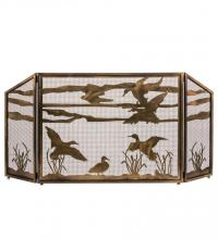 Meyda White 187785 - 66" Wide X 32" High Ducks in Flight Fireplace Screen