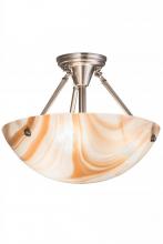 Meyda White 190546 - 16"W Metro Cognac Swirl Semi-Flushmount