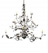 Meyda White 218561 - 72" Wide Oak Leaf 15 Light Chandelier