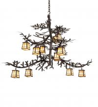 Meyda White 218578 - 48" Long Pine Branch 12 Light Chandelier