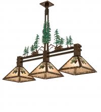 Meyda White 229400 - 45" Long Winter Pine Tall Pines 3 Light Island Pendant