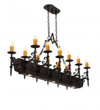 Meyda White 234824 - 60" Long Tudor 12 Light Oblong Chandelier