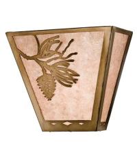 Meyda White 23905 - 13"W Balsam Pine Wall Sconce