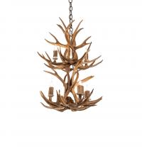 Meyda White 240289 - 20" Wide Antlers 6 Light Two Tier Chandelier