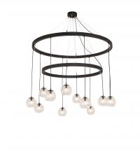 Meyda White 241019 - 54" Wide Bola 12 Light Two Tier Chandelier