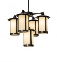 Meyda White 241310 - 24" Wide Fulton 5 Light Chandelier