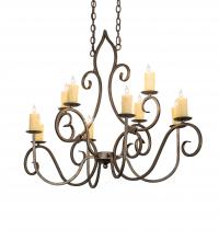 Meyda White 247230 - 48" Long Clifton 10 Light Oblong Chandelier