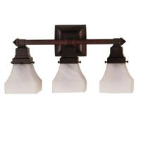 Meyda White 26310 - 18"W Bungalow White Alabaster Swirl 3 LT Vanity Light