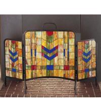 Meyda White 27241 - 48"W X 31"H Prairie Wheat Fireplace Screen