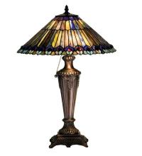 Meyda White 27563 - 23"H Tiffany Jeweled Peacock Table Lamp.602