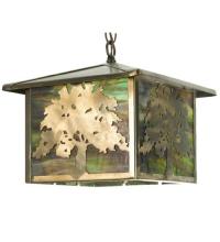 Meyda White 29274 - 12"Sq Oak Tree Lantern Pendant