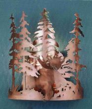 Meyda White 31655 - 11"W Moose Through the Trees Wall Sconce