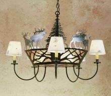 Meyda White 47704 - 36"W Elk on the Loose 5 LT Chandelier