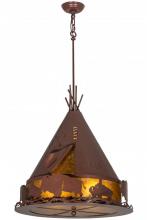 Meyda White 50109 - 24"W Teepee W/Buffalo Pendant