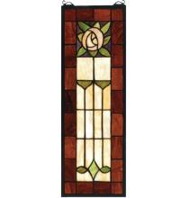 Meyda White 67791 - 8"W X 24"H Pasadena Rose Stained Glass Window