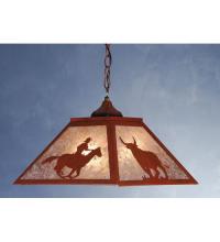 Meyda White 81673 - 16"Sq Cowboy & Steer Pendant