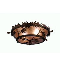 Meyda White 82070 - 20" Wide Oak Leaf & Acorn Flushmount