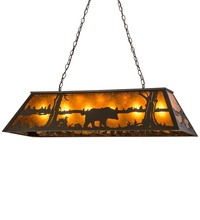 Meyda White 98035 - 48" Long Black Bear Oblong Pendant